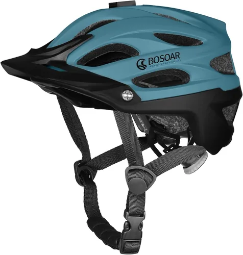 Vista 16 de Casco de bicicleta de montaña Bosoar, casco de ciclismo para adultos con soporte para cámara y visera desmontable para hombres, mujeres y jóvenes