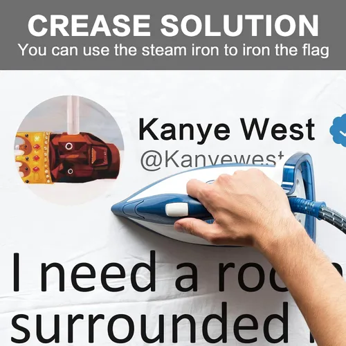 Vista 6 de Kanye - Banderas de tweet para tapiz, Necesito una habitación llena de espejos con herramienta de instalación, banderas divertidas para habitación