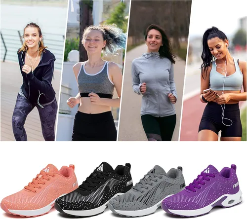 Vista 8 de Mishansha - Tenis para mujer, transpirables, con amortiguación de aire, para correr y caminar