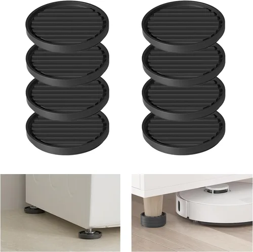 Vista 8 de Elevadores de cama resistentes, juego de 8, elevadores cuadrados apilables para muebles, elevadores de muebles de cama ajustables, altura de 0.5 a 2