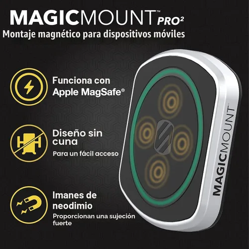 Vista 3 de Scosche MagicMount Pro2 - Soporte magnético para teléfono celular con placa de montaje AMPS para bases de montaje específicas para vehículos