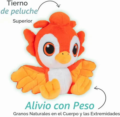 Vista 3 de Warm Pals - Peluche con peso y que brilla en la oscuridad, apto para microondas y con peso, juguete lindo, suave y acogedor para adultos y niños