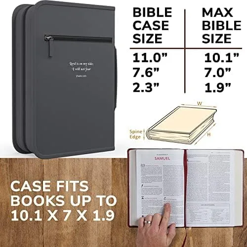 Vista 2 de DEHITE Funda para la Biblia para mujeres y hombres, bolsa de transporte prémium para la Biblia con ranuras para bolígrafos, disponible en tamaños