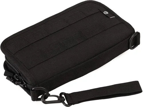 Vista 2 de SunForMorning Cartera táctica para tarjetas de identificación, cartera militar con bolsillo para monedas (1 parche incluido), Negro -, Cartera