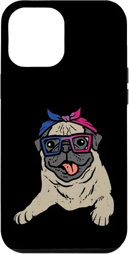 Vista 6 de iPhone 13 Pro Pug Dog Bandana LGBTQ Bisexual Flag Gay Pride Bi Dog Lover Case