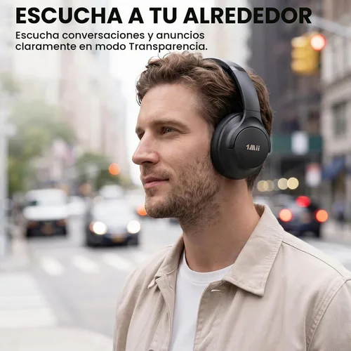 Vista 6 de Auriculares híbridos con cancelación activa de ruido 1Mii Y8+ para avión