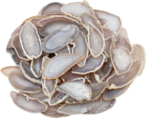 Vista 10 de mookaitedecor Láminas de ágata pulida para mesa contraluz, paquete de tarjetas de geoda de ágata de 12 piezas Assorted Geode Slices, No Holes