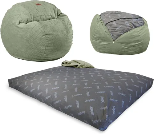 Vista 13 de CordaRoy's Puf de Chenilla - Silla Puf Convertible - Funda de Tela de Chenilla Lavable a Máquina - para Sótano, Sala de Estar, Sala de Juegos Carbón