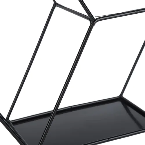 Vista 5 de Wnvivi Estantes flotantes hexagonales, soporte de exhibición de almacenamiento de pared de hierro forjado, marco de metal, estante colgante de pared
