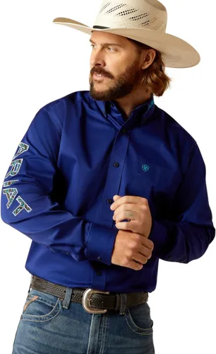 Vista 99 de Ariat Camisa de sarga con logotipo del equipo para hombre