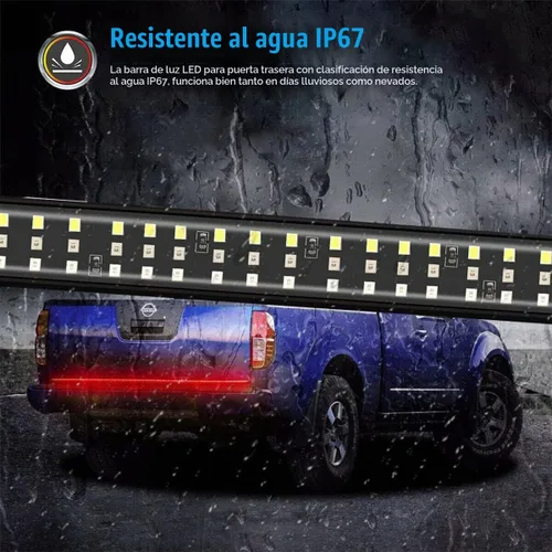 Vista 5 de Barra de luz LED de 48 pulgadas para compuerta trasera de camioneta pickup de 3 colores rojo blanco amarillo conmutable, señal de giro secuencial