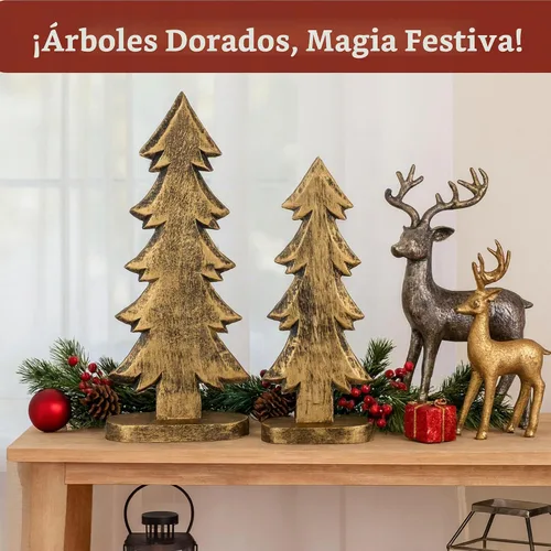 Vista 9 de Mie Creations Juego de 2 figuras de árbol de Navidad, decoraciones rústicas de Navidad para el hogar, sala de estar, centro de mesa, repisa
