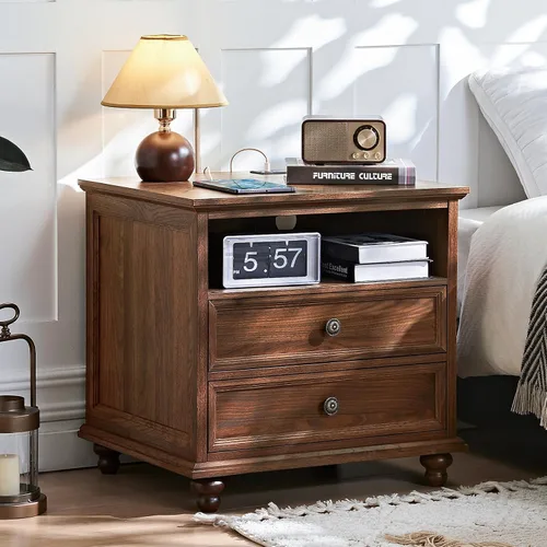 Vista 14 de Joaxswe Cómoda rústica de 4 cajones para dormitorio, cómoda rústica de 37 pulgadas de alto con 4 pies de madera maciza, organizador de armario