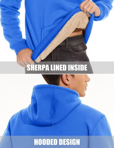 Vista 5 de MAGCOMSEN Sudadera con capucha de forro polar Sherpa para hombre