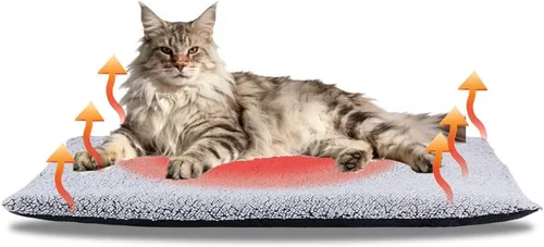 Vista 10 de AIO Cama térmica para gatos, cama autocalentable para mascotas, almohadilla térmica avanzada extra cálida para mascotas al aire libre con funda