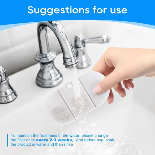 Vista 6 de Filtro de fuente de agua para gatos, paquete de 8 filtros de repuesto y 8 filtros de esponja compatibles con PETLIBRO Capsule 71 oz/2.1 L, fuentes