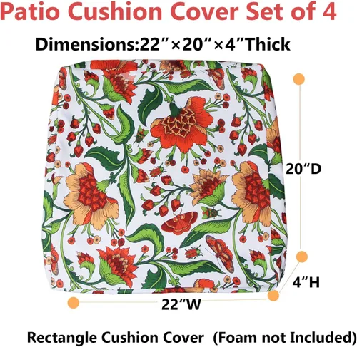 Vista 4 de EHouseHome Fundas de cojín para silla de patio, lavables, resistentes a los rayos UV, fundas de repuesto, impermeables, para muebles de exterior