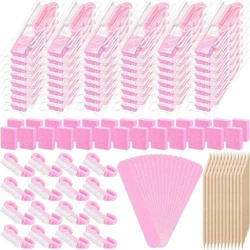 Vista 9 de 100 juegos 4 en 1 kit de manicura desechable a granel, negro