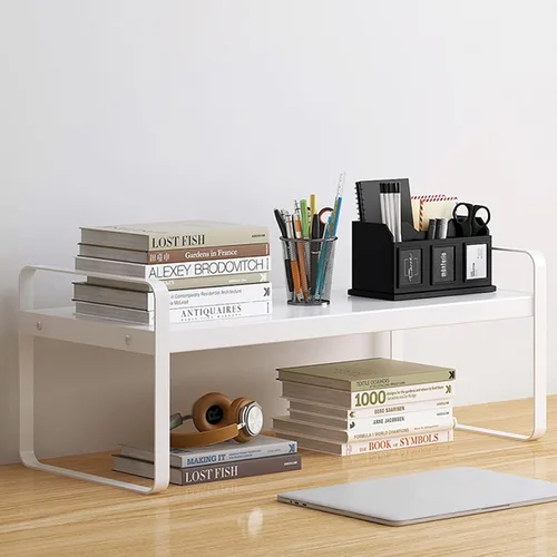 Vista 18 de YGYQZ - Organizador de escritorio de madera para oficina - Suministros de escritorio, lindo tocador, estante de almacenamiento y organización