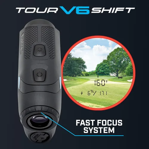 Vista 8 de Bushnell Golf Tour V6 Shift Laser Rangefinder with Slope Compensation, 1300-Yard Range, Flag Lock Vibration, Magnetic Cart Mount, 6X Magnification