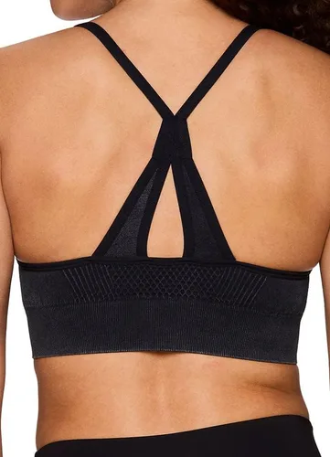 Vista 4 de RBX Active - Brasier deportivo de entrenamiento de bajo impacto sin costuras con tiras