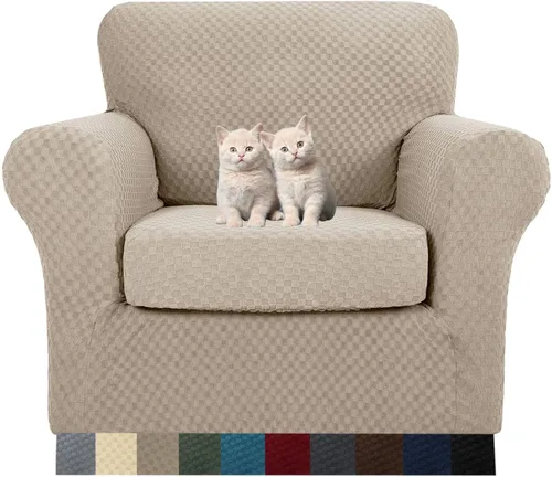 Vista 67 de MAXIJIN funda para sofá de 4 piezas, para sofás de 3 plazas, muy elástica, no se desliza, para perros, para mascotas, protector elástico de muebles