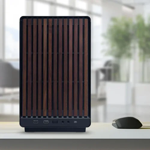 Vista 2 de Lian Li A3-26.3L Micro Factor de Forma Chasis - Panel Frontal y Lateral de Vidrio Templado de Madera - Soporta AIO de 360mm-Diseño Modular