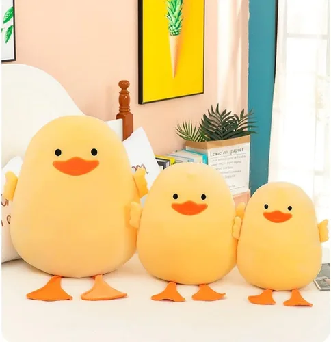 Vista 8 de DEYI Peluche de pato de peluche, juguetes suaves de patito amarillo, regalos para amigos y niños, Navidad, bonita almohada amarilla