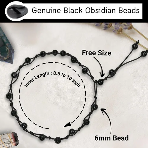 Vista 111 de Amazing Gemstone Crystal Anklet Ankle Bracelets for Women - Waterproof Beaded Healing Crystal Anklets, Plus Size Chakra Gemstone Bead Anklet