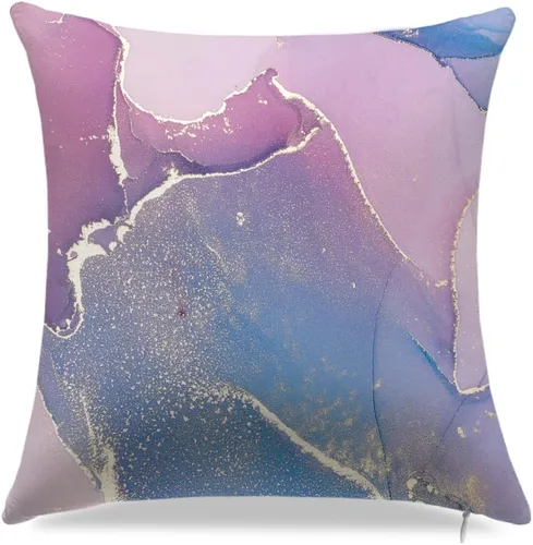 Vista 5 de Juego de 4 fundas de almohada decorativas de mármol de 18 x 18 pulgadas, funda de cojín con textura de mármol, funda de cojín para sofá, funda