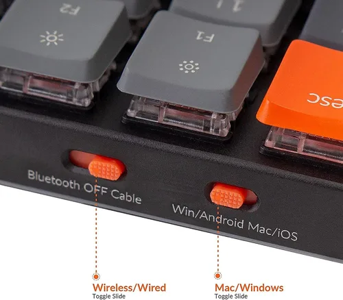 Vista 5 de Keychron K3 versión 2 teclado mecánico inalámbrico ultra delgado con cable BluetoothUSB con retroiluminación LED blanca interruptor mecánico marrón