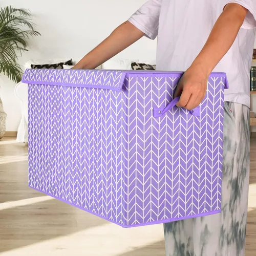 Vista 6 de Mayniu Caja de juguetes grande con tapa, organizadores de juguetes, cajas de almacenamiento con asas resistentes para niños, niñas, guardería, sala