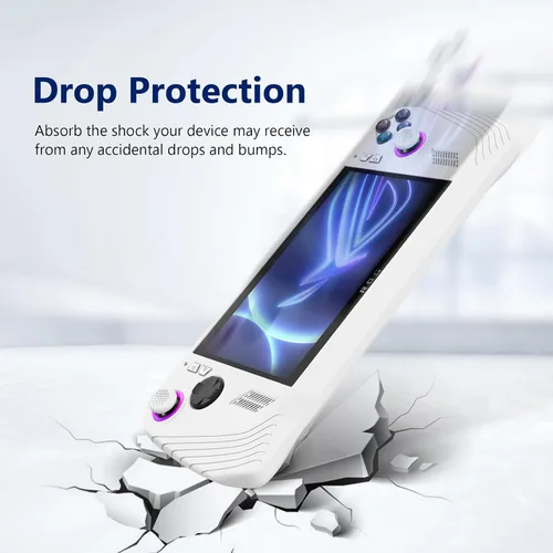 Vista 3 de Funda protectora de silicona para consola de juegos ASUS ROG Ally 2023 a prueba de caídas para ASUS Rog Ally 2023 Funda de mano (blanco)