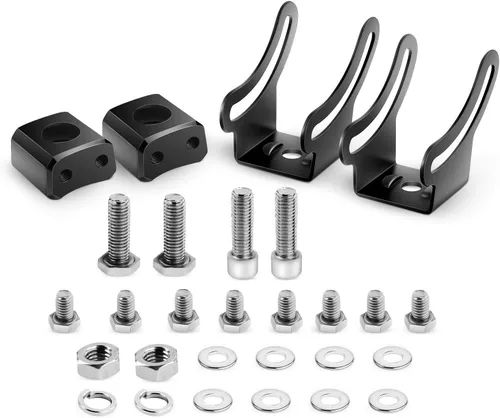 Vista 10 de Nilight 2 soportes de montaje lateral universales ajustables para barra de luz LED, color negro