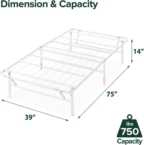 Vista 23 de Zinus SmartBase - Base para colchón de montaje sin herramientas, marco de cama de plataforma de metal de 14 pulgadas, no necesita somier, marco