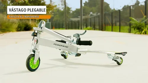 Vista 7 de Razor Patinete con ruedas PowerWing Plata/Verde DLX