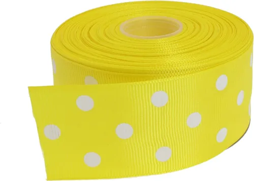 Vista 62 de Cinta de grogrén de lunares de 25 yardas cada rollo 100% poliéster (1 pulgada, beige)