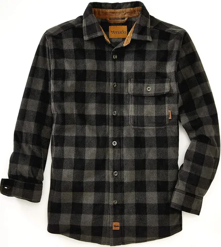 Vista 9 de Venado - Camisas de vellón con cuadros escoceses para hombre, suaves y pesadas Cornamenta a cuadros