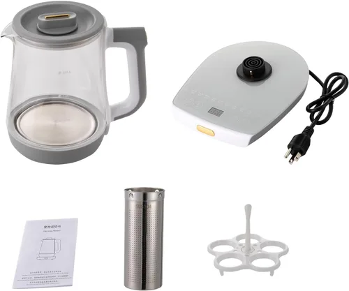 Vista 5 de Hervidor eléctrico de vidrio - 1.8L, 800W, 12 funciones, hierve agua con temporizador y reserva, máquina de té helado