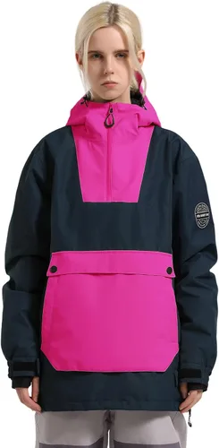 Vista 8 de GSOU SNOW - Chaqueta de esquí para mujer, abrigo de nieve, impermeable, cortavientos, chaqueta de snowboard, aislada, cálida, para invierno