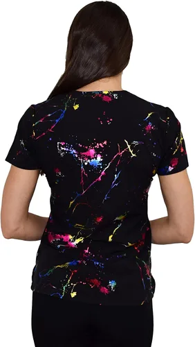 Vista 3 de GT Performance Uniforme médico de enfermería impreso para mujer Zinnia