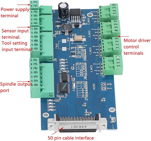 Vista 3 de Controlador de máquina de grabado CNC de 3 ejes, kit de tablero de control remoto con microstepping alto para mecanizado de precisión 120 V 60 Hz