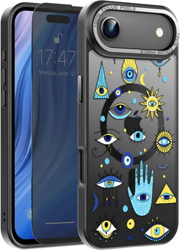 Vista 58 de Goodon para iPhone 15 Pro Max con protector de pantalla de privacidad, compatible con Magsafe, funda translúcida mate a prueba de golpes - Linda