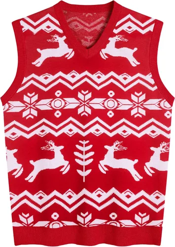 Vista 26 de Amussiar Suéter casual para hombre, chaleco con cuello en V, ajustado, sin mangas, suéter de punto