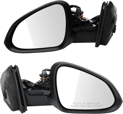 Vista 31 de TRQ Conjunto de 2 piezas de espejo lateral para conductor y pasajero, ajuste eléctrico, sin calefacción, sin memoria, color negro, compatible