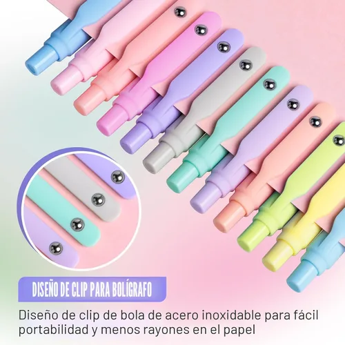 Vista 2 de Fenmay Bolígrafos de gel, juego de 12 bolígrafos de punta fina de 0,5 mm, estéticos, de secado rápido, sin manchas, escritura suave, agarre cómodo