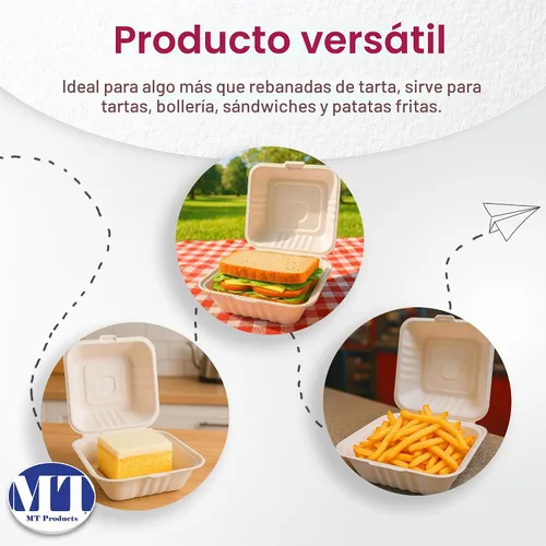 Vista 7 de MT Products White Cake Slice Contenedor de 6 x 6 x 3 pulgadas, contenedor desechable para alimentos, paquete de 30