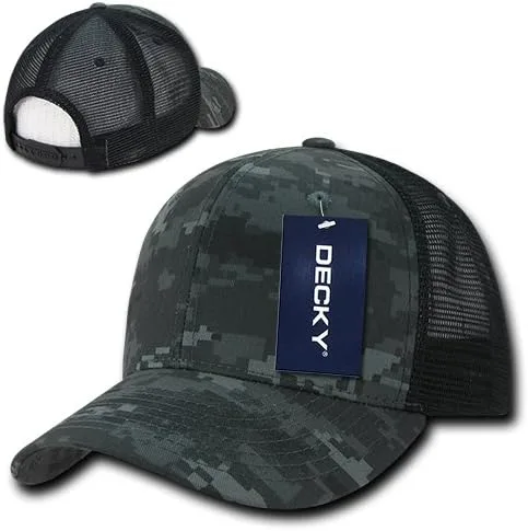 Vista 2 de DECKY Camo Flat Bill Trucker Caps, NocheNegro