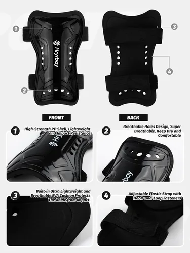 Vista 3 de Hryrbay Kids Soccer Shin Guards and Socks Toddler Soccer Shin Pads Protective Defender Gear for Boys Girls Ages 3-15 Great for Training, Matches