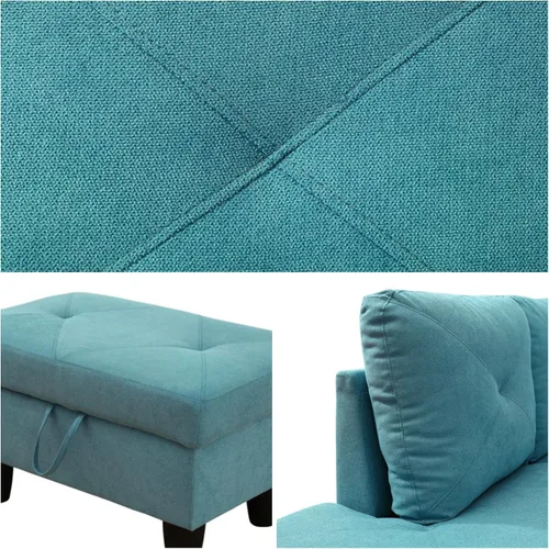 Vista 4 de Camillas en forma de L de 97 pulgadas para sala de estar, sofá seccional con otomana de almacenamiento, sofá modular con diván móvil